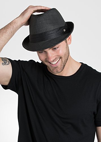 Peter Grimm Men's Stoli Fedora Hat, Black, One Size Fits Most #TOP4