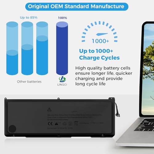 Image of A1383 Battery,A1297 Replacement for MacBook Pro 17 inch A1297(Early 2011-Late 2011) Series EMC 2352-1 EMC 2564(Upgraded High Performance 10.95V 95Wh 9500mAh)