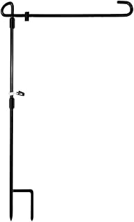 Cabilock Stojak na flagę ogrodową, metalowy uchwyt na flagę ogrodową, uchwyt na flagę ogrodową, z klipsem chroniącym przed wiatrem, na Boże Narodzenie, zimę, dekoracyjne flagi ogrodowe na świeżym powietrzu, do ogrodu, na trawnik