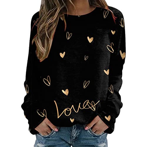 Pianshanzi Pull douillet femme imprimé de Noël à manches longues sweat-shirt décontracté pull pull bleu clair femme, Noir , M Cover