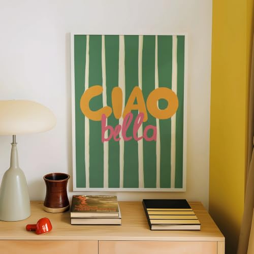 Affiche Ciao Bella vintage decoration murale italienne pour cuisine et chambre