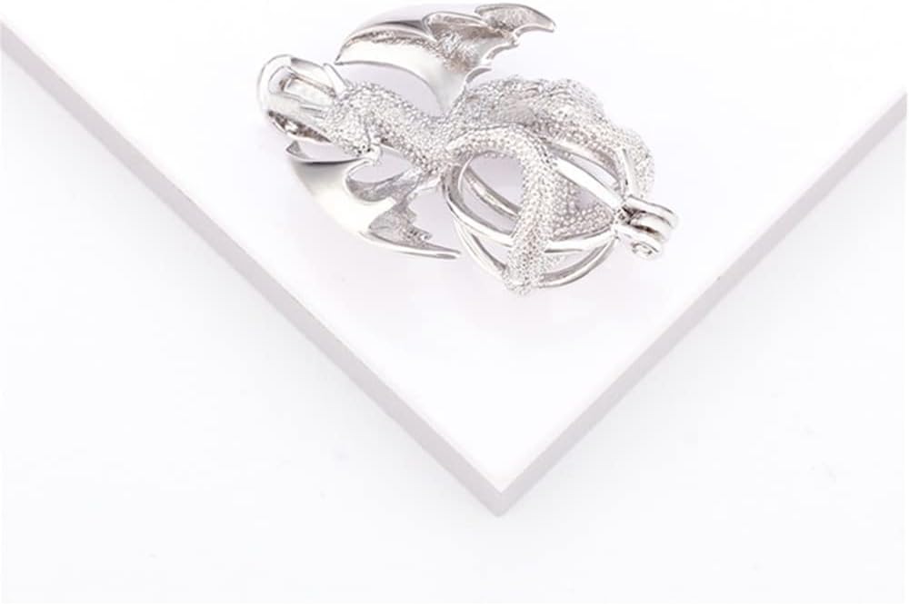 Dragon Cage Pendants for Pearl Jewelry Making Silver Plated, Design Pearl Cage Pendants for Women - Image 2