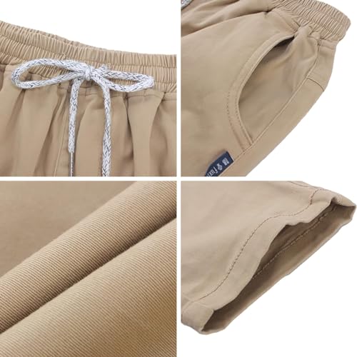 Boys' School Chino Pants Kid Formal Casual Twill Trousers Elastic Waist3