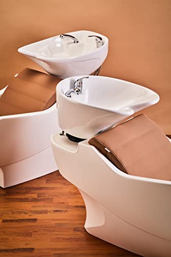 Foto von AYALA Friseurstuhl mit Waschbecken TECHNO Friseurwaschbecken Friseur Waschplatz Rückwärtswaschsessel Salon Friseursessel Waschsessel