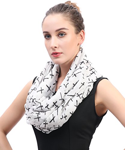 Lina & Lily Cross Print Women's Infinity Scarf Lightweight2
