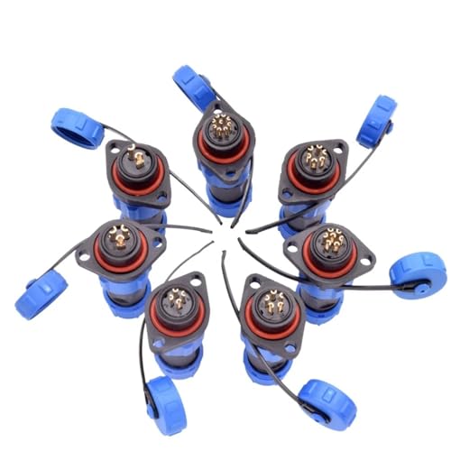 Conector SP16 4 pines de aire con chasis impermeable y rosca macho hembra 8