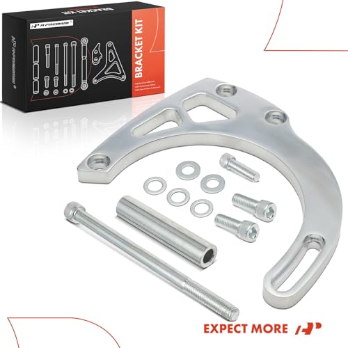 A-Premium Polished Aluminum Alternator Bracket Kit Compatible with Chevy Small Block 283 302 305 327 350 400 Engines with Long Water Pump by A-premium - Image 8