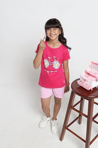 Image of Under Fourteen Only Girls Cotton Tops Collection - Round Neck, Crop Top, Full & Half Sleeve, Drop Shoulder, Ruffle Sleeve, Graphic Printed, Embroidered & Slub Knit Styles