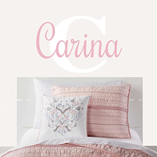 Vinilo decorativo personalizado nombre y inicial 22 x 15 pulg miniatura 3