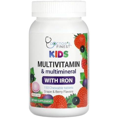 Doctor's Finest Kids Multivitamin & Multimineral with Iron, Grape & Berry, 150 Chewable Tablets Cover