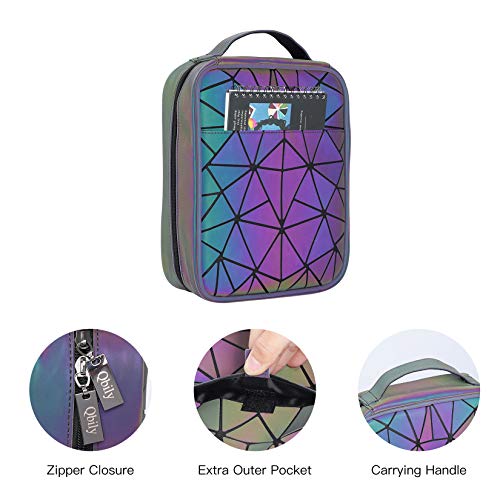 Qbily Colored Pencil Case - 200 Slots Geometric Rhombus Color Changing Pencil Case With Zipper, For Marker Watercolor Paint Brush Pencil Fountain Pen Gel Pen Case Organizer And Many More #TOP2