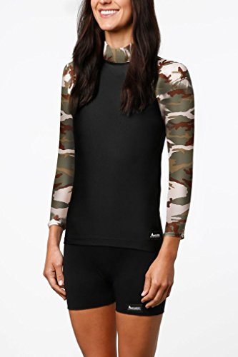 Aeroskin Unisex-Adult Nylon Long Sleeve Rash Guard with Patterned Sleeves - Classic Camo