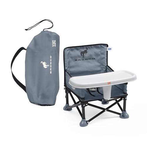 Image of Bright Starts Ford Bronco Pop 'N Sit Portable Booster Chair, Floor Seat, Indoor/Outdoor Use, Compact Fold, Area 51 Color, 6 Mos - 3 Yrs