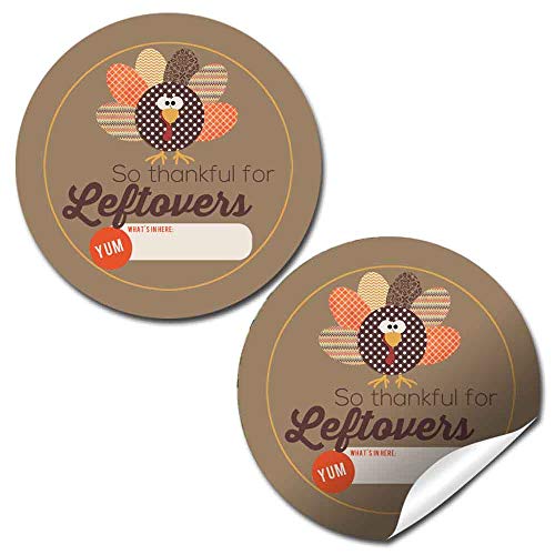 Thankful for Leftovers Thanksgiving Leftover Container Sticker Labels, 40 2"
