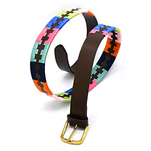 Leather Multi Polo Belt Multi Coloured 42" BLT-094