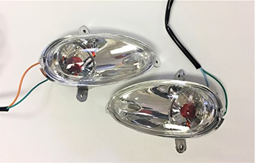 Left and Right Front Turn Signal Assembly Scooter ATV 6 inches in length 2 pin connector 2 wires Benzhou Jinlun Roketa Jonway Peace Baotian Taotao BMS Vento VIP Sunl Znen Kazuma Znen ...