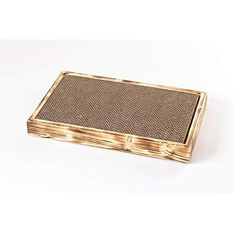 Medikratz Scratching box made of high-quality solid wood including high-quality scratching cardboard; dimensions: 49 cm x 30 cm x 6 cm Cover