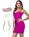 UONBOX Women's Rayon Cute Sleeveless Bodycon Bandage Strap Dress (XS, Fuchsia)