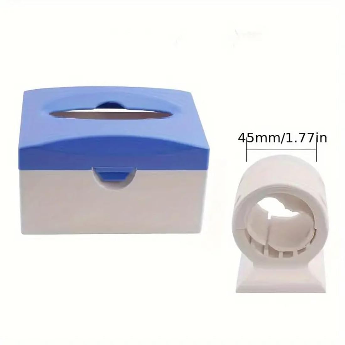 Dental Chair Tissue Box Rectangular6.7"(L) x 4.8"(W) x 4.0"(H) Flexible Fixation On Chairs for Use in Clinics, Hospitals, and Homes （Blue Type）