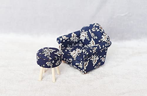Cutemini DJ0040 Dollhouse Stool Miniature Round Upholstered 1:12 Scale Wooden Stool Ornament Dollhouse Furnishing Accessories Mini Scene Furniture thumb #7