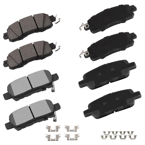 Image of cciyu D1650 D1415 Brake Pads w /Hardware Front Rear Disc Brake Pad Set | Fit For Nissan For Altima 2013-2022,For LEAF 2014-2017