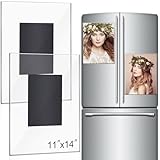 CroBlissful 2 Pcs Acrylic Magnetic Photo Frame for Fridge Large Magnetic Picture Frames Clear Magnetic Acrylic Frame for Locker Cubicle Display Children Artworks and Schedules (11 x 14 Inch)