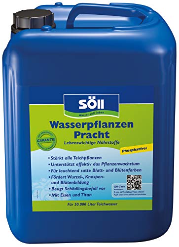 Söll 80486 WasserpflanzenPracht, 5 l - Düngepräparat für Teichpflanzen wie Wasserpflanzen, Seerosen, Teichrosen, phosphatfreies Teichpflegemittel mit Eisen und Titan