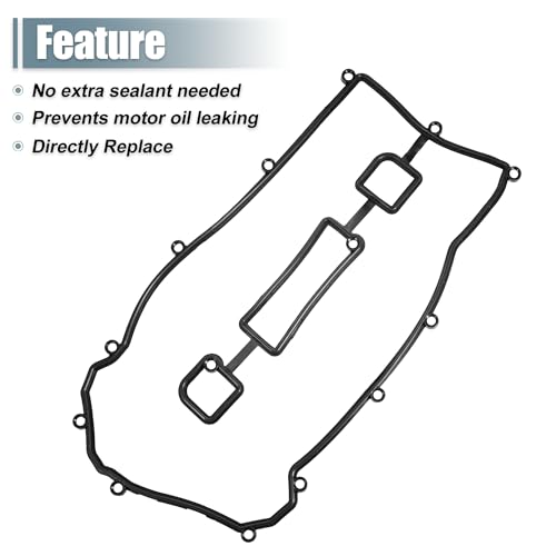 Image of uxcell Engine Valve Cover Gaskets Vehicle Specific for Mazda 6 2002-2007 No.LF1410230 Black Rubber