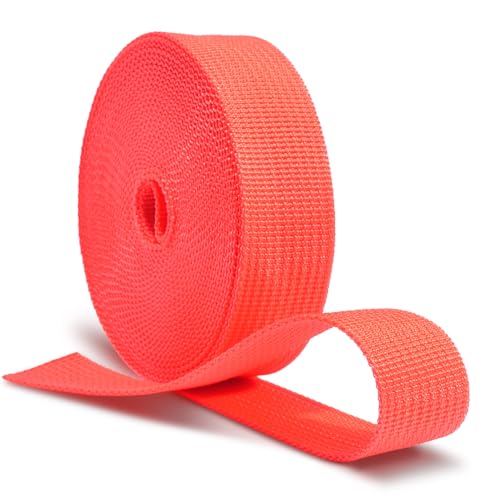 Image of CooBigo 12 Yards Webbing 1 inch & 1.5 inch & 2 inch Polypropylene Webbing Strap 1 Inch 1.5 Inch 2 Inch Wide Webbing Strapping for Bags /Lawn Chair /Pool Solar Cover DIY Crafting