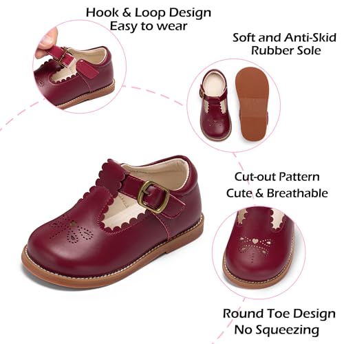 Image of PHIRAMIN Toddler Girl Mary Jane Dress Shoes-Little Girl School Uniform Shoes for Wedding Party