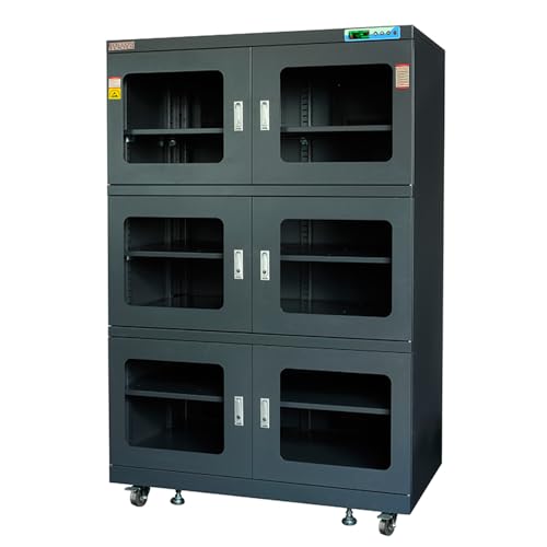 Electronic Dry Cabinet 1430L 1% to 10% RH Digital Low Humidity Control Dehumidify Moisture Proof Lab Dry Box Lens Camera Storage Cabinet 6 tiers, Commercial/Industrial Use, FBA Inventory