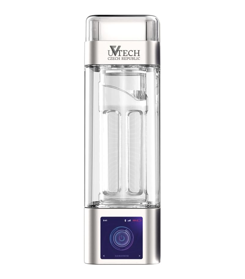 Hydrogen-Ultra Générateur d'eau hydrogène d'origine 6000 ppb -600 mV Membrane PEM 350 ml Argenté