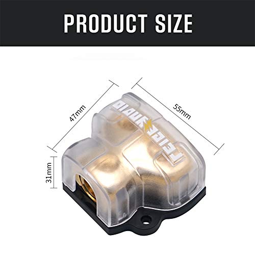 Leigesaudio 0/2/4 Gauge In 0/2/4 Gauge Out Copper Amp Power Distribution Block For Car Audio Splitter (2Way) #TOP5