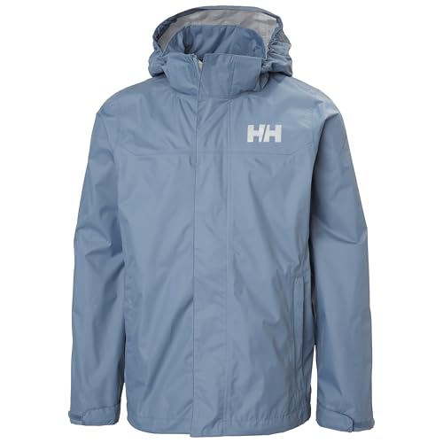 Helly-Hansen Jr Loke Jacket Unisex Raincoat with YKK Zipper, Detachable Hood, Adjustable Cuffs, Recycled Material, 602 Washed Navy - 13