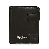 Pepe Jeans Strand Cartera vertical con cierre de clic Negro 8,5x10,5x1 cms Piel