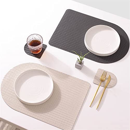 Sets de table en cuir tissé d'hôtel de luxe - Design chic pour table raffinée - 6