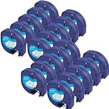 Molabel 20pack Compatible Label Tape Replacement for compatible with Dm Letratag 91221 S0721610 91201,12 mm x 4 m Black on White Plastic Letratag Tape for LT-100H LT110T Label Printers Black on White