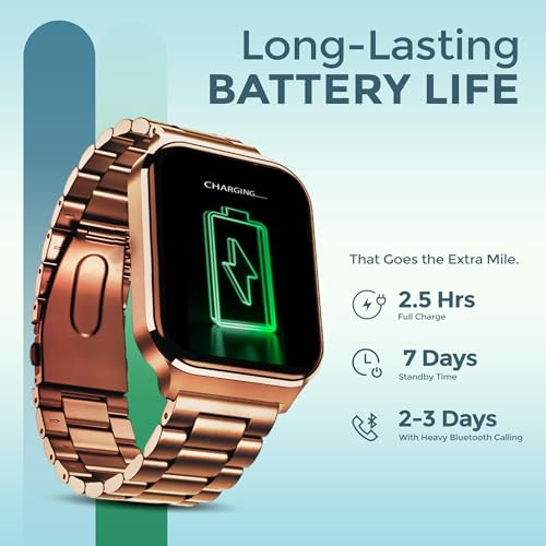 Image of PunnkFunnk NeoLux 1.96 inch HD Display Smartwatch for Men & Women 2025 with 110+ Sports Modes, Heart Rate, Sleep Monitor, IP68 Waterproof, Answer /Make Calls for Android & iOS(Metal Gold)