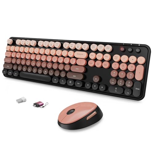 SkyGive Wireless Keyboard and Mouse Combo, Ergonomic Full Size Typewriter