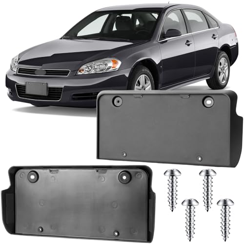 Image of License Plate Bracket for Chevrolet Chevy Impala 2006 2007 2008 2009 2010 2011 2012 2013, Impala Limited 2014 2015 2016, Front Bumper License Plate Holder Replacement Frame Black Mount