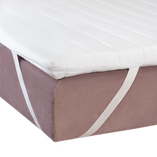 PHD Primera Topper 140x200 cm für Boxspringbetten oder als Matratzenauflage für unbequeme Betten. Mit Spanngummis und waschbarem Bezug für mehr Komfort. Made in Germany