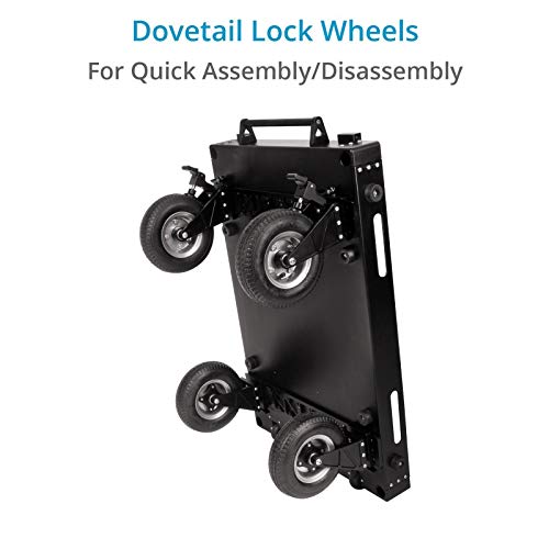 Image of PROAIM Victor V1.1 42 inch Camera Cart, Adjustable Top Shelf, 200kg /440lb | CNC aluminum and stainless steel; 9 inch pneumatic wheels; 22 inch cross-bar; built-in mounting plate; tool-free setup
