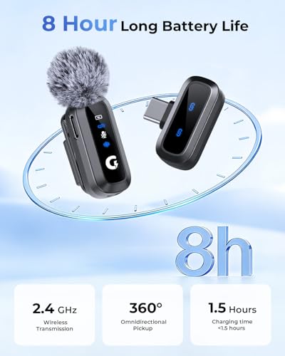 Image of GRENARO Wireless Mic for YouTube, Plug & Play Mini Wireless Microphone for Mobile, Magnetic Clip, 3-Level Noise Reduction, Mic for Video Recording, Live Streaming, Podcast, for Beginners & Creators