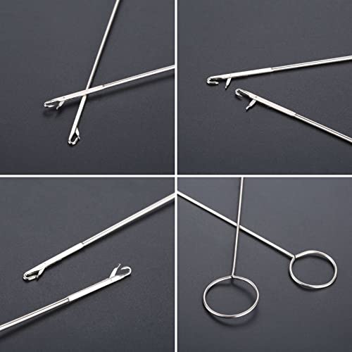 Sewing Loop Turner Hook With Latch, 2 Size- Long & Short Stainless Steel Loop Turner For Fabric Tube Straps Belts Strips, Handmade Sewing Tools Diy Knitting Accessories #TOP2
