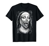 Horror Creepy Nun Demon Unholy Evil Occult Alt Scary Goth T-Shirt