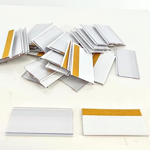 100 Unidades Porta Etiquetas Autoadhesivas (30 mm x 70 mm), Portaprecios Adhesivos Individuales 70mm, Carteles para Precios, Etiquetas para Precios, Etiquetas Adhesivas Blancas