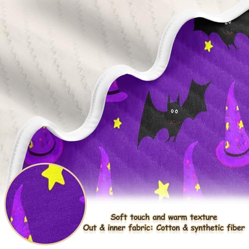 Burbuja Purple Witch Hats Baby Blanket for Boys Girls, Nursery Soft Warm Swaddling Receiving Baby Blankets, 30x40 in Toddler Blanket2