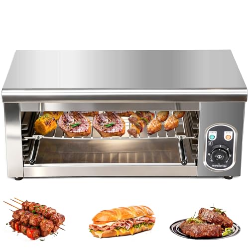 Yingyunvo Commercial Electric Cheese Melter Salamander Broiler, 2000W Countertop Grill