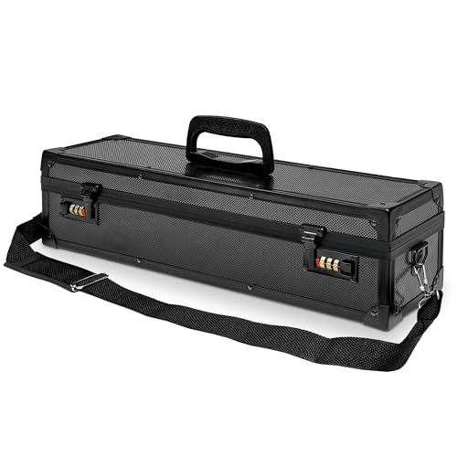 Chef’s Knife Case Aluminum Hard Case with Dual Combination Locks Cultery Carrier Portable Knife Organizer Block Holders Protectors With 8 Slots Can Hold Home Pure Black by Trotianingyu - Used condition - Image 7