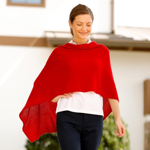 Image of CLAUDIA NICHOLE Womens 100% Cashmere Dress Topper - Cashmere Poncho Wrap